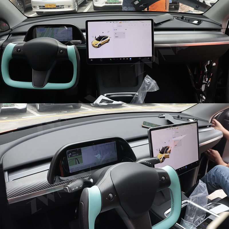 Carbon Fiber Car LCD Instrument Panel Tesla Model 3 Model Y Digital Cluster