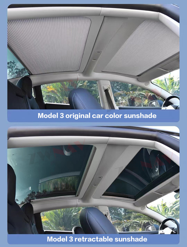 Roof Sunshade Tesla Model 3/Y Top Glass Roof Retractable