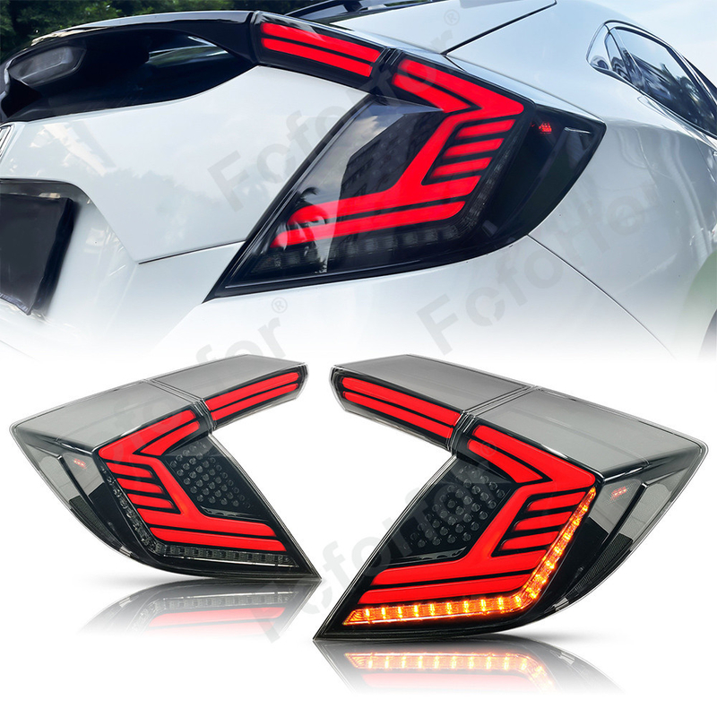 Car Tail Light2016-2021For Honda 10 Generation Civic 2 Compartment LED Tail Lamp Assembly Rotary Streaming Steering
