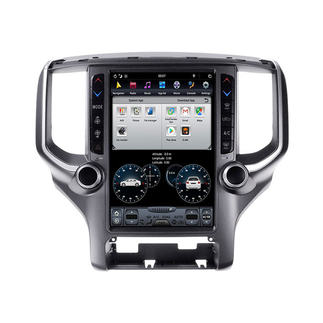 Dogde Ram Single Din Android Car Stereo Head Unit PX6 12.1 Inch