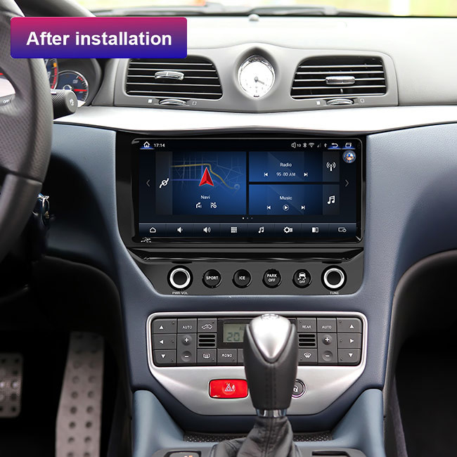 Android 10 Car Radio Fascia Black Screen Carbon Fiber For Maserati GT/GC GranTurismo