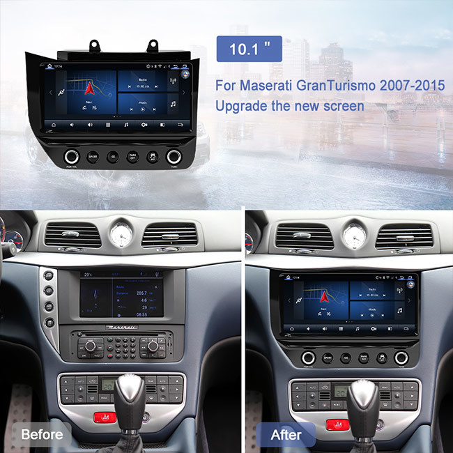 Android 10 Car Aircon Board For Maserati GT/GC GranTurismo 2007-2015 Black Screen Carbon Fiber Multimedia